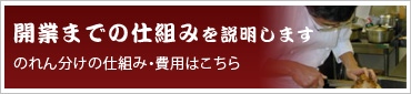 開業までの仕組みを説明します のれん分けの仕組み・費用はこちら